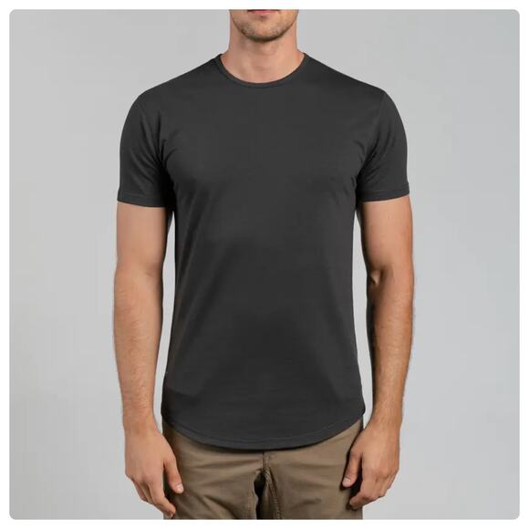 BYLT Basics Mens Drop Cut Short Sleeve Lux Elevated Basic Fitted T Shirt Size S - Picture 1 of 8